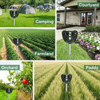 Bird Repeller Solar-Powered Ultrasonic 30 Ft Coverage