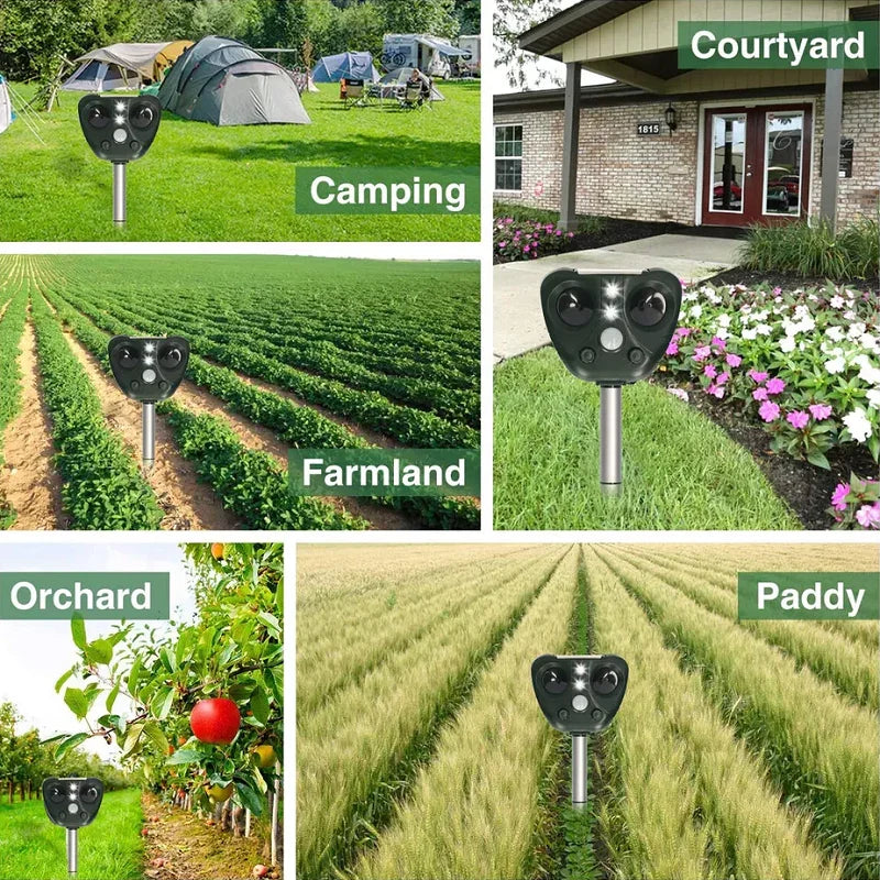 Bird Repeller Ultrasonic & LED Solar USB Rechargeable