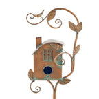 Birdhouse Sculptural Metal Weather-Resistant Garden Stake