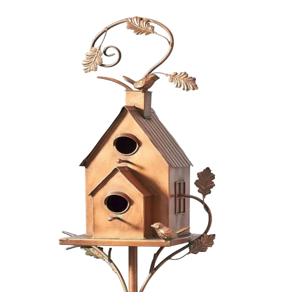 Birdhouse Sculptural Metal Weather-Resistant Garden Stake