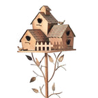 Birdhouse Sculptural Metal Weather-Resistant Garden Stake