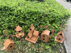 Birdhouse Sculptural Metal Weather-Resistant Garden Stake