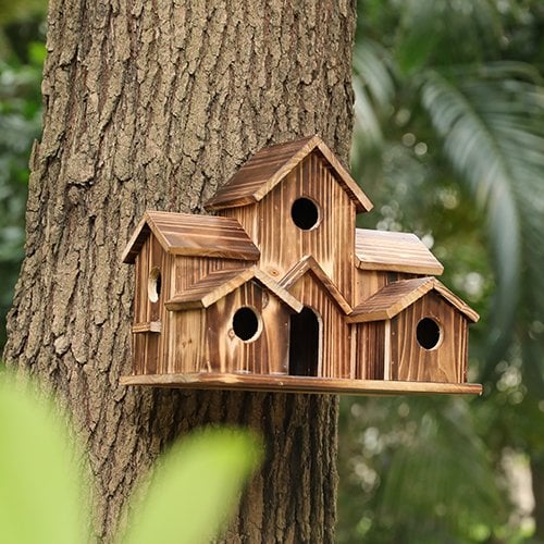 Birdhouse Weather-Resistant Wood Easy Mounting & Ventilated
