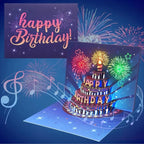 Birthday Card 3D Pop-Up Cake LED Lights & Music