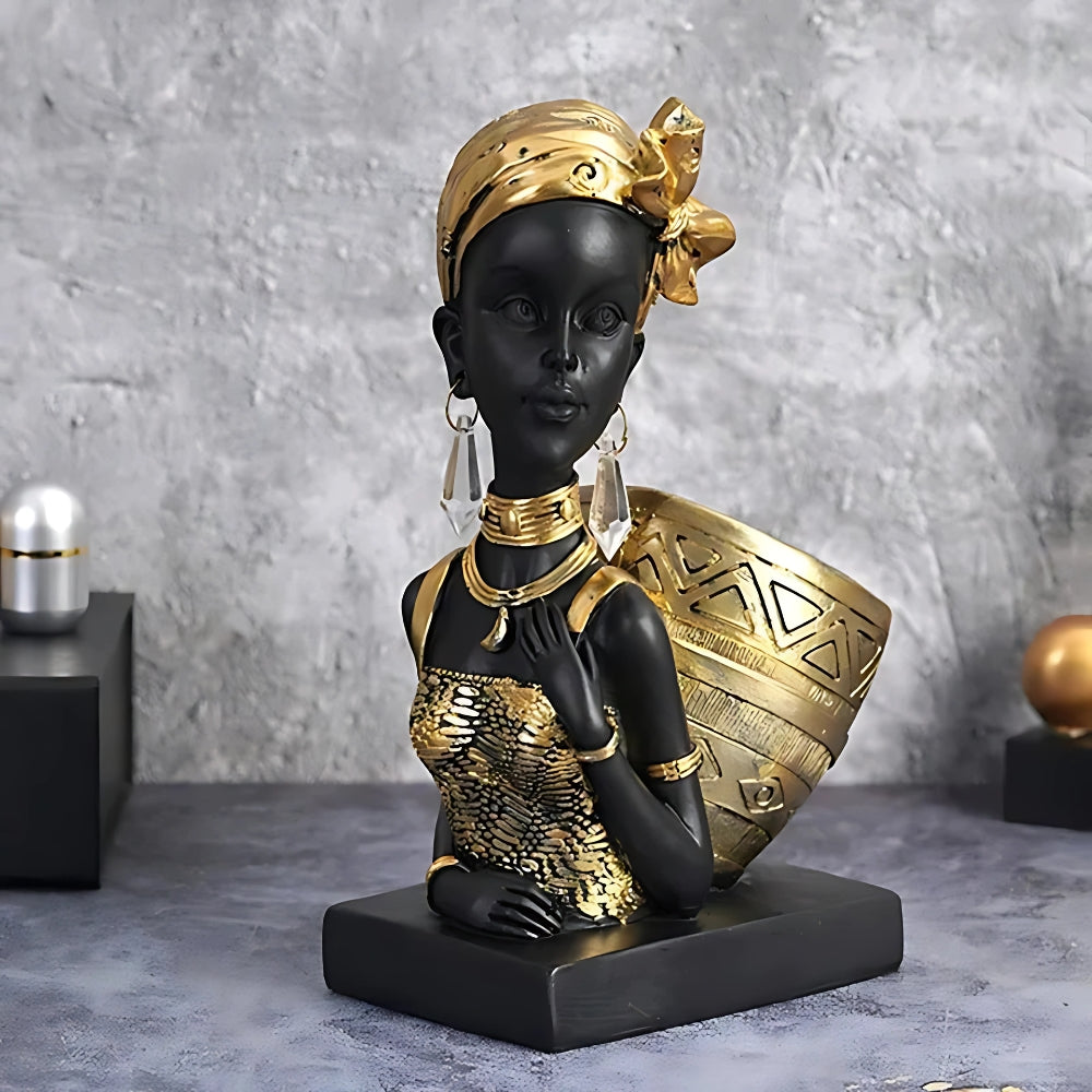 Black Resin Sculptural Jewelry Catch Tray