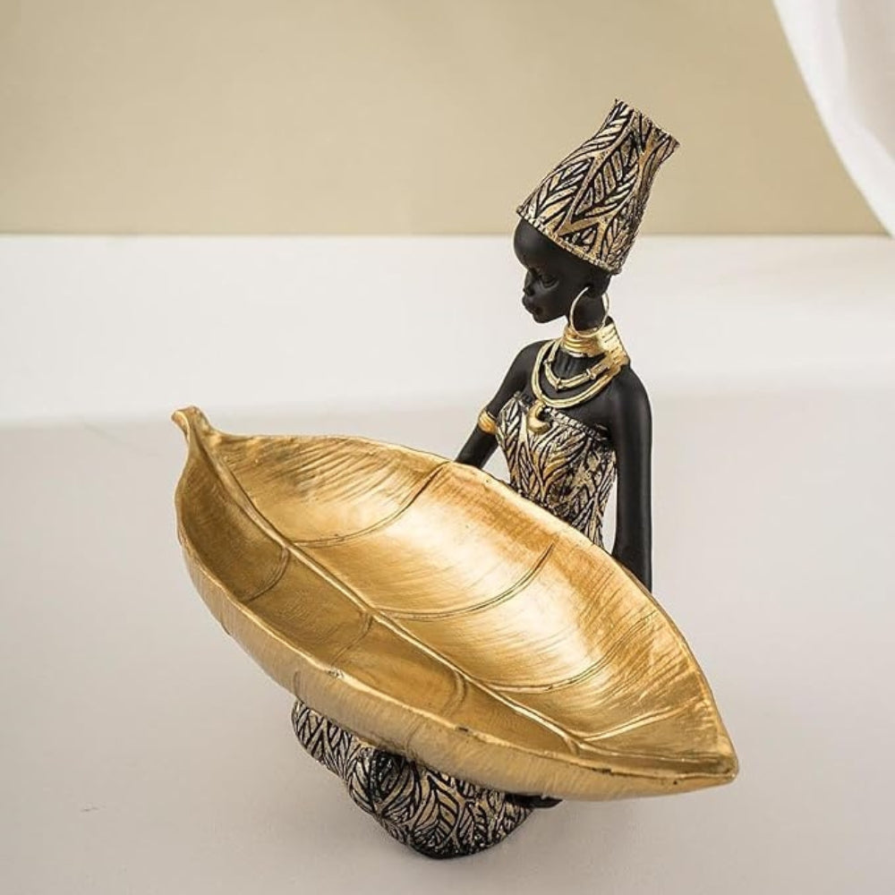 Black Resin Sculptural Jewelry Catch Tray