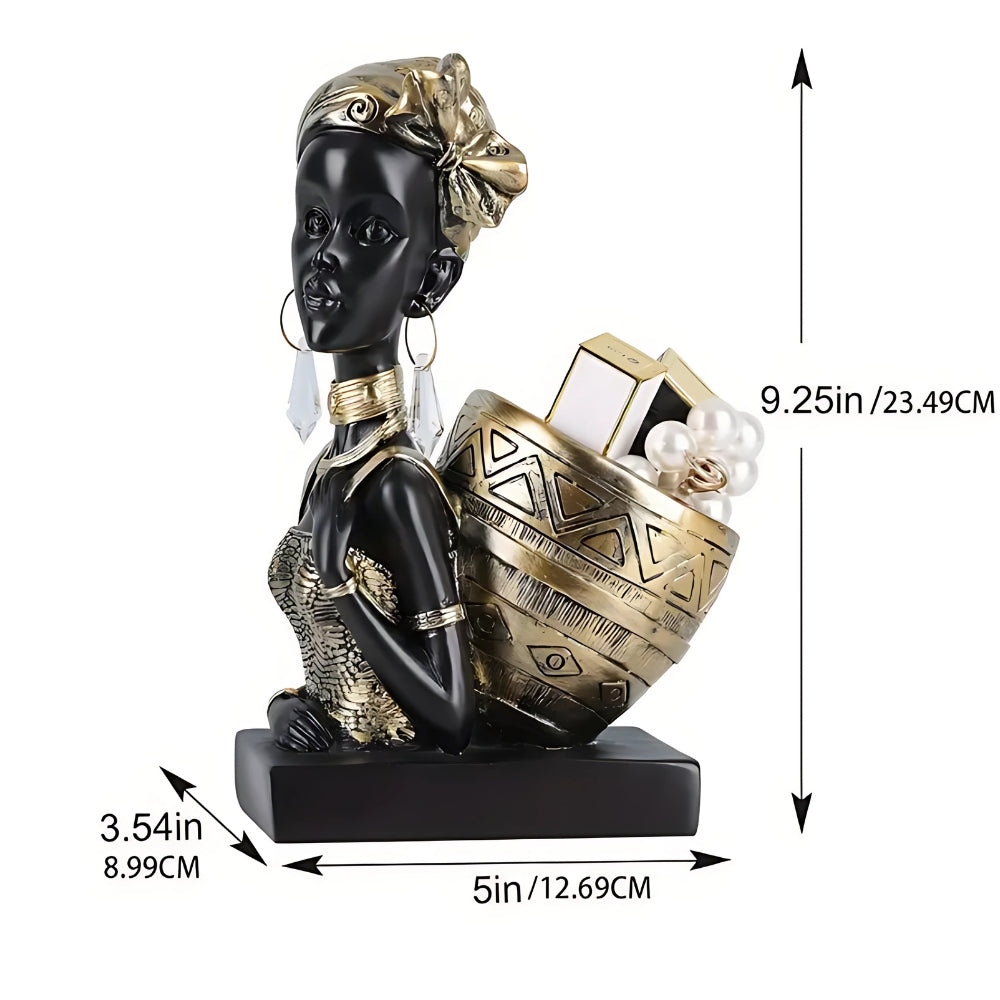 Black Resin Sculptural Jewelry Catch Tray