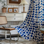 Blackout Microfiber Retro Polka Dot Window Curtain (Machine Washable)