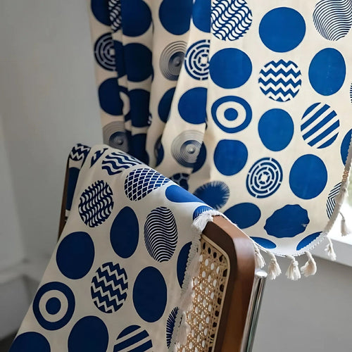 Blackout Microfiber Retro Polka Dot Window Curtain (Machine Washable)