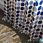 Blackout Microfiber Retro Polka Dot Window Curtain (Machine Washable)