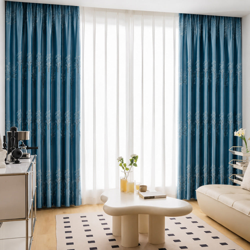 Blackout Thermal-Insulating Curtains (Vine Embroidery)