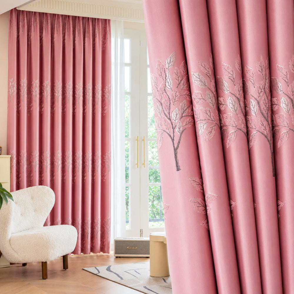 Blackout Thermal-Insulating Curtains (Vine Embroidery)