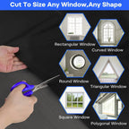 Blackout Window Shade Triple-Weave Polyester Magnetic Edges & Suction