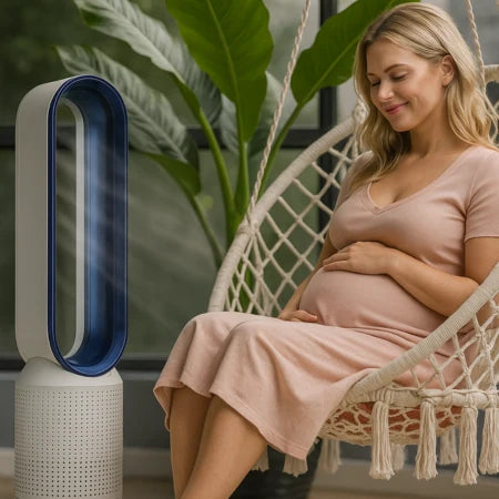 Bladeless Fan Air Purifier Remote Control Whisper-Quiet