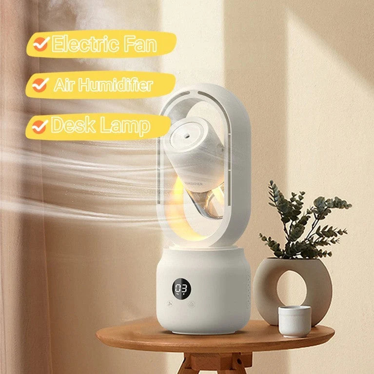 Bladeless Fan Humidifier Rechargeable 4000mAh Quiet