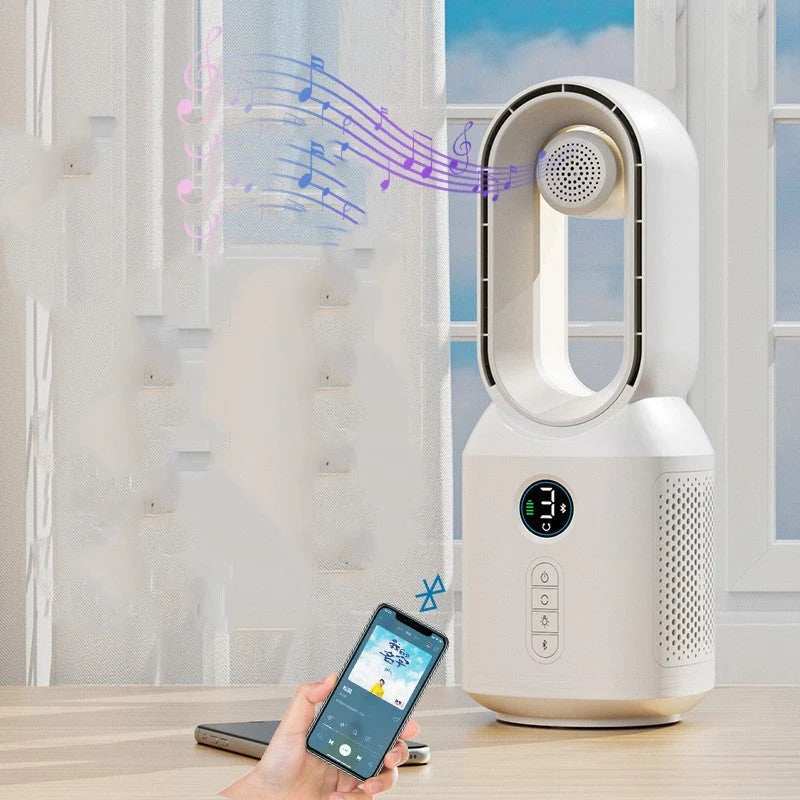 Bladeless Fan Rechargeable Bluetooth Speaker Night Light