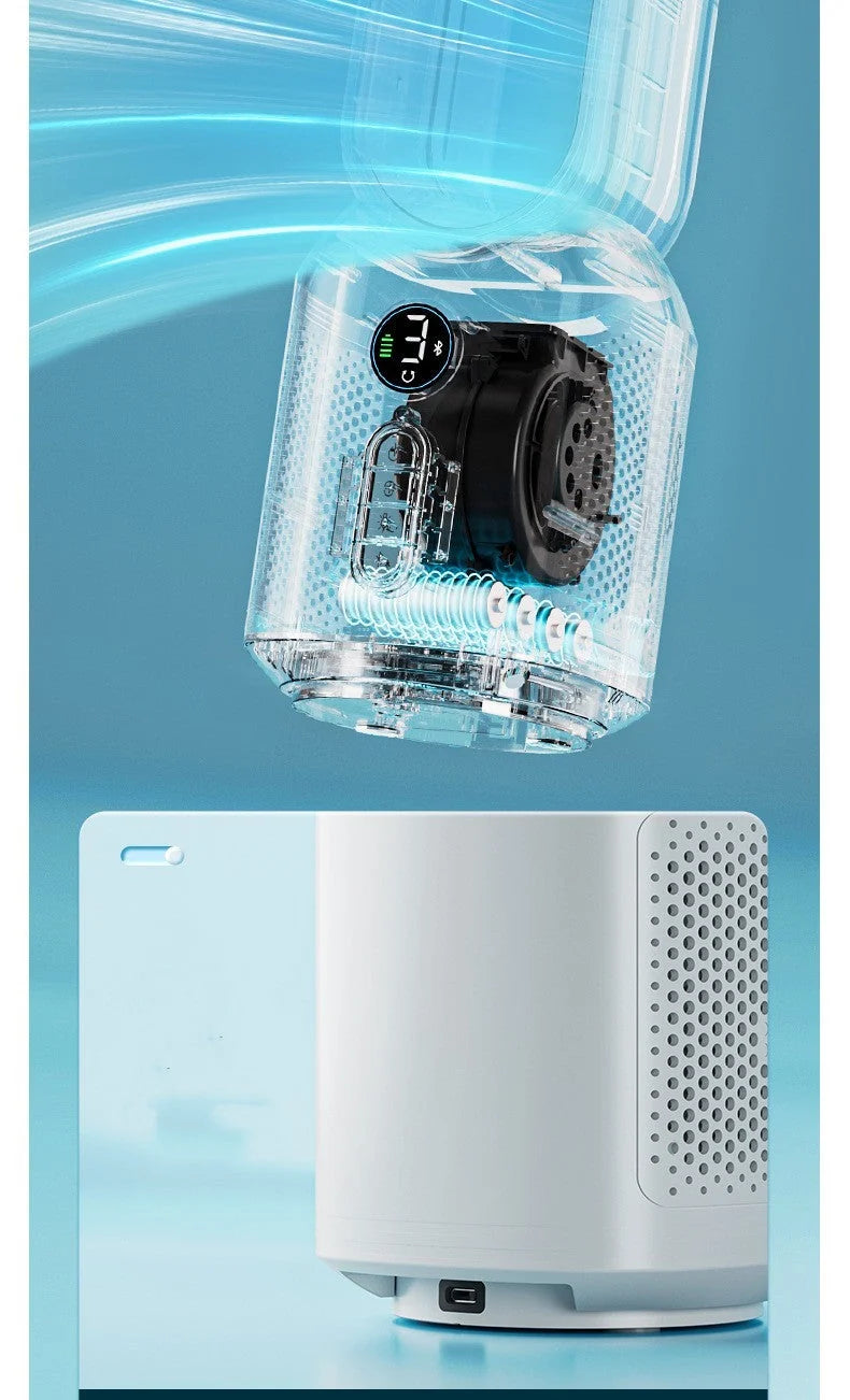 Bladeless Fan Rechargeable Bluetooth Speaker Night Light