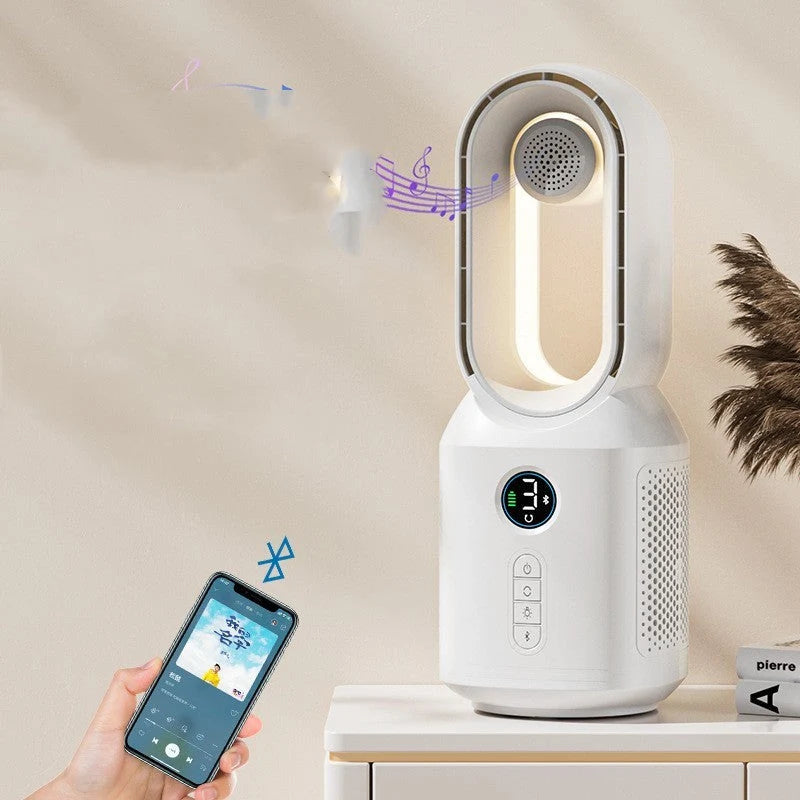 Bladeless Fan Rechargeable Bluetooth Speaker Night Light