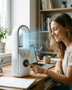Bladeless Tower Fan Silent Sleep Mode Compact