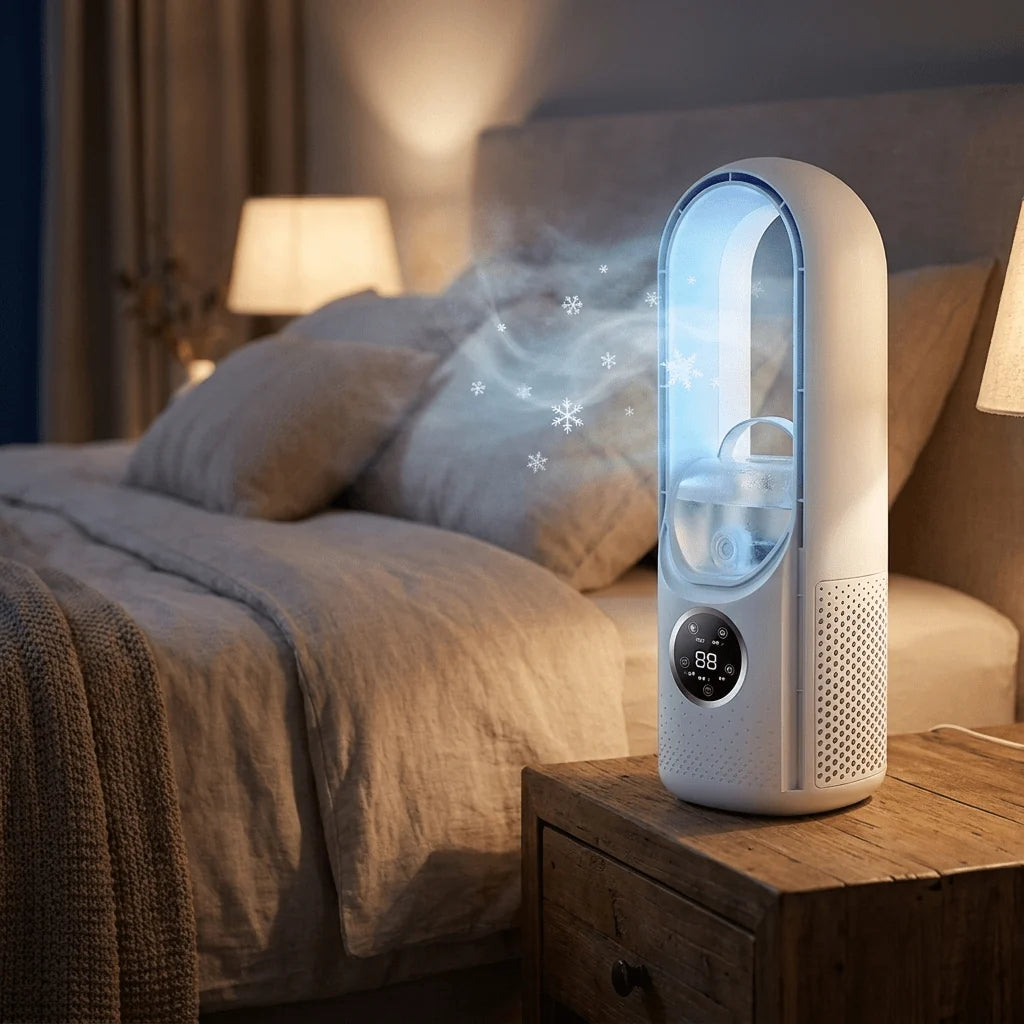 Bladeless Tower Fan Silent Sleep Mode Compact