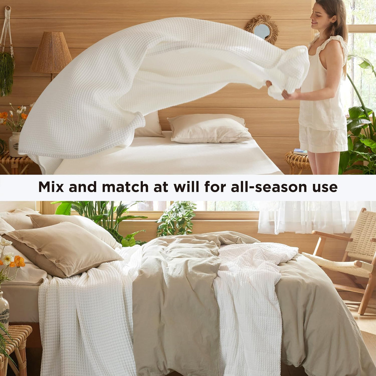 Blanket 100% Cotton Waffle Weave All-Season