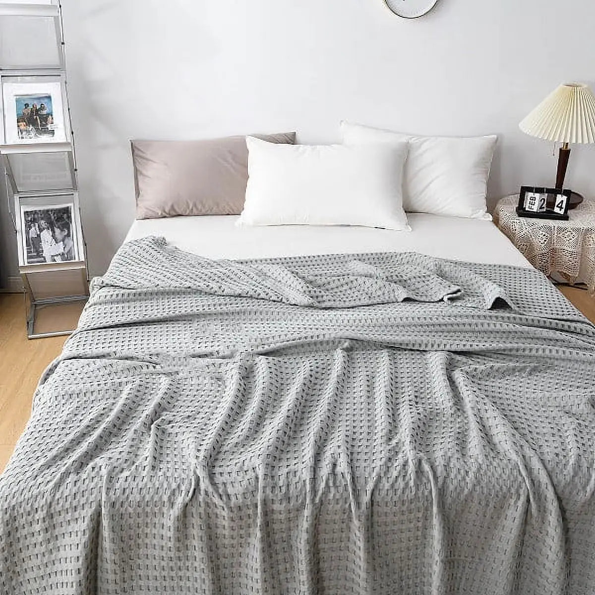 Blanket 100% Cotton Waffle Weave Lightweight Breathable