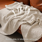 Blanket 100% Cotton Waffle Weave Lightweight Breathable