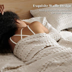 Blanket 100% Cotton Waffle Weave Lightweight Breathable