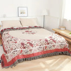 Blanket Cotton Gauze Breathable Jacquard Tassel Trim