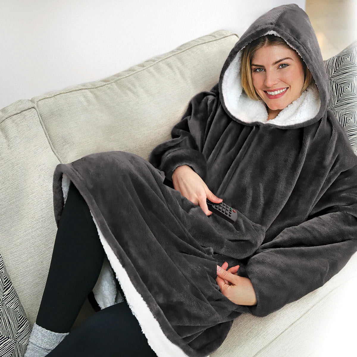 Blanket Hoodie Oversized Front Pocket Machine-Washable