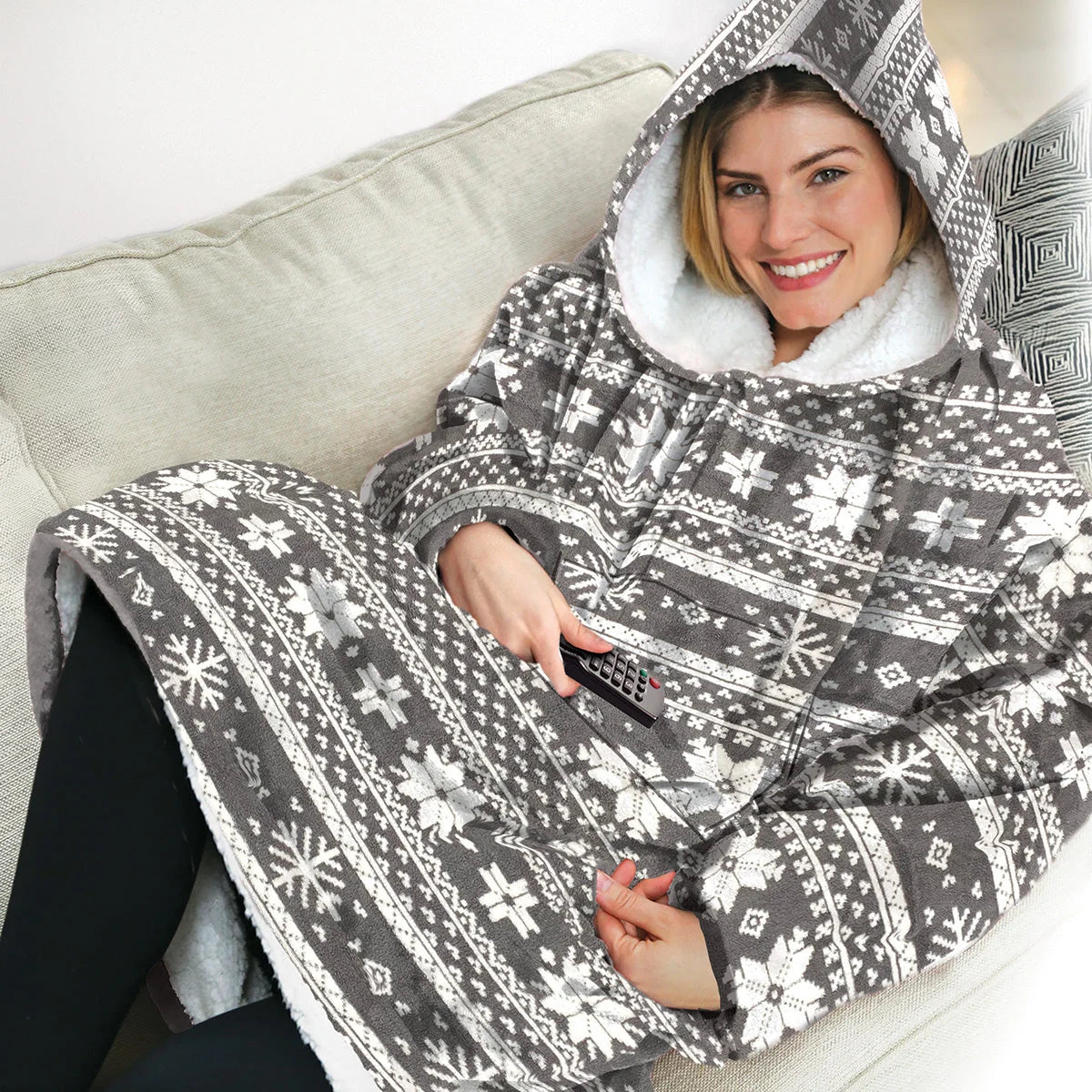 Blanket Hoodie Oversized Front Pocket Machine-Washable