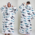 Blanket Hoodie Oversized Knee-Length Large Hood & Machine Washable