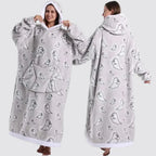Blanket Hoodie Oversized Knee-Length Large Hood & Machine Washable