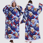 Blanket Hoodie Oversized Knee-Length Large Hood & Machine Washable