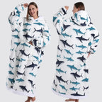 Blanket Hoodie Oversized Knee-Length Large Hood & Machine Washable