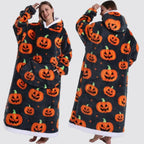 Blanket Hoodie Oversized Knee-Length Large Hood & Machine Washable