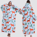Blanket Hoodie Oversized Knee-Length Large Hood & Machine Washable