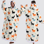 Blanket Hoodie Oversized Knee-Length Large Hood & Machine Washable