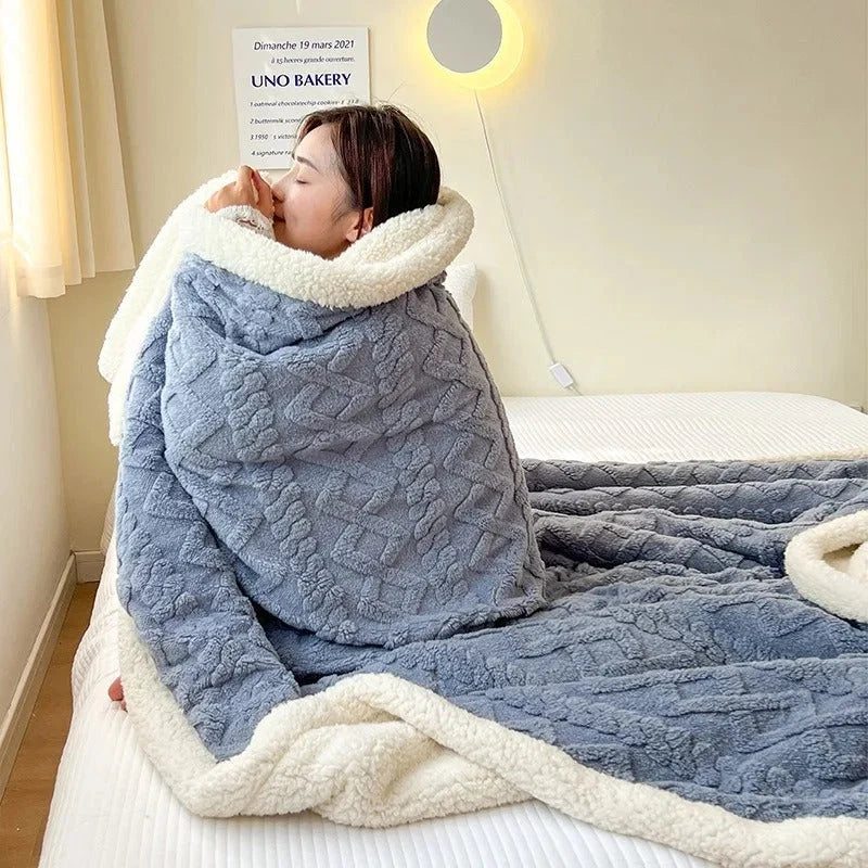 Blanket Lambswool & Fleece Thick Lightweight Breathable