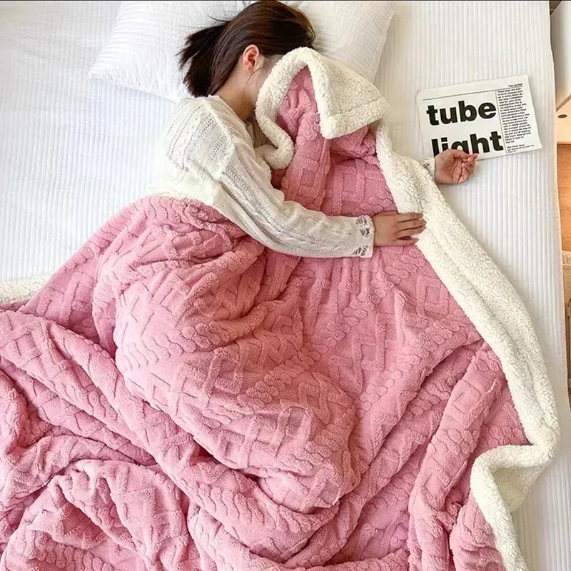 Blanket Lambswool & Fleece Thick Lightweight Breathable