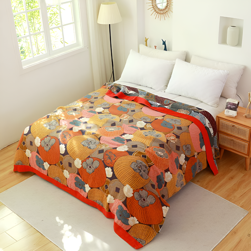 Blanket Organic Cotton Breathable Five-Layer Reversible & Machine-Washable