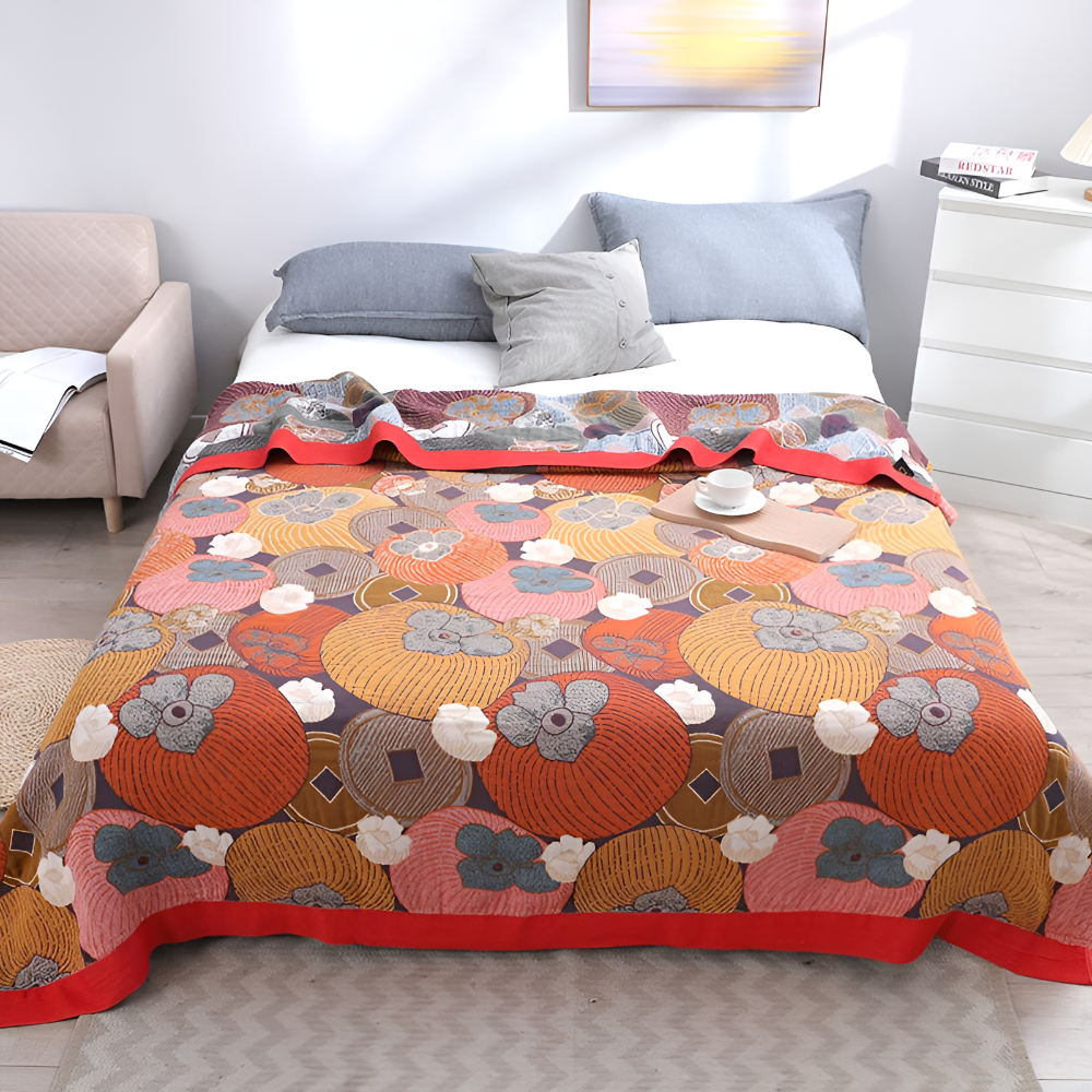 Blanket Organic Cotton Breathable Five-Layer Reversible & Machine-Washable