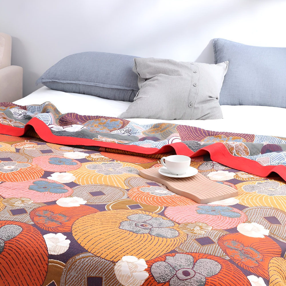 Blanket Organic Cotton Breathable Five-Layer Reversible & Machine-Washable