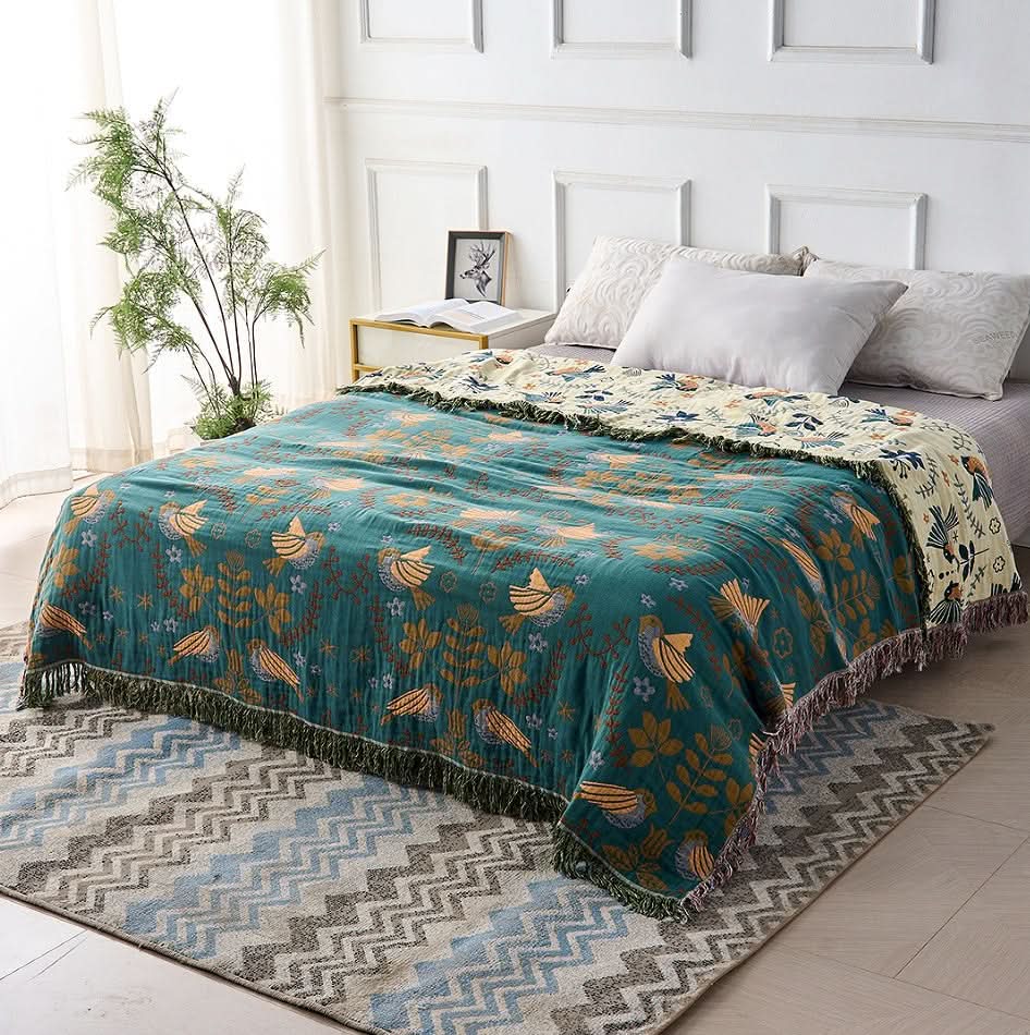 Blanket Reversible 100% Cotton Four-Layer