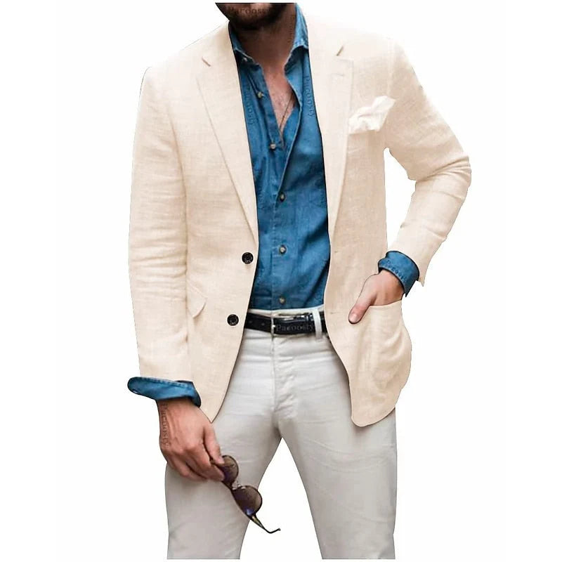 Blazer Lightweight Breathable Linen Relaxed Fit