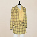 Blazer & Skirt Set Matching Plaid Two-Piece