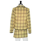 Blazer & Skirt Set Matching Plaid Two-Piece