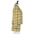 Blazer & Skirt Set Matching Plaid Two-Piece