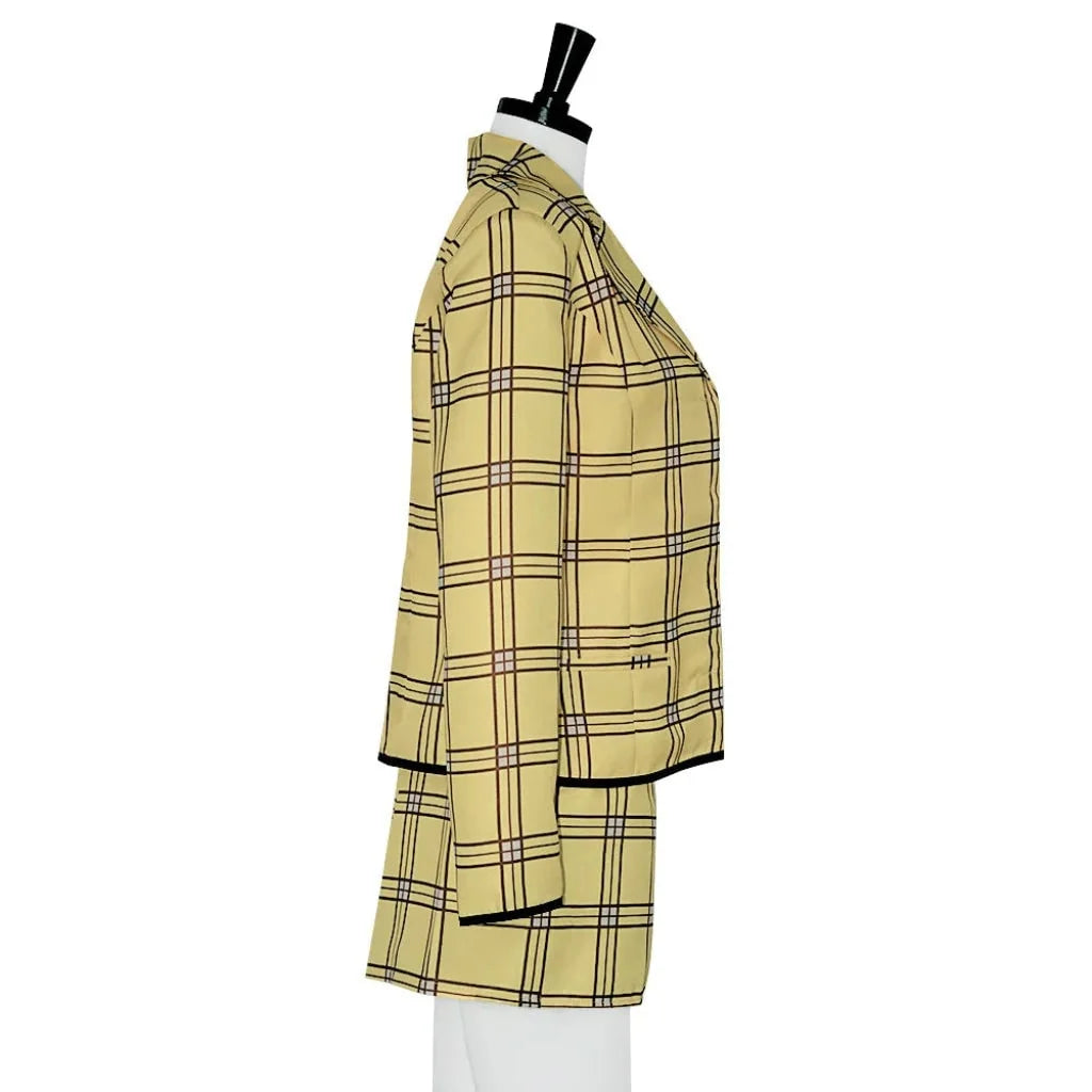 Blazer & Skirt Set Plaid Sizes S to 3XL