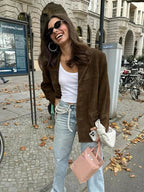 Blazer Tailored Suede-Like Polyester Breathable Lining